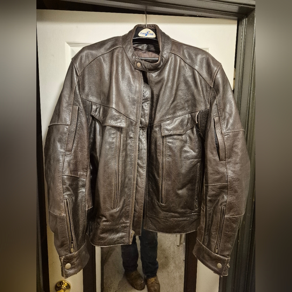 Brown Leather Motorcycle Jacket